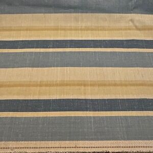 Heavyweight Striped Upholstery Fabric Blue Tan Cream Woven Home Decor 1.75 yards